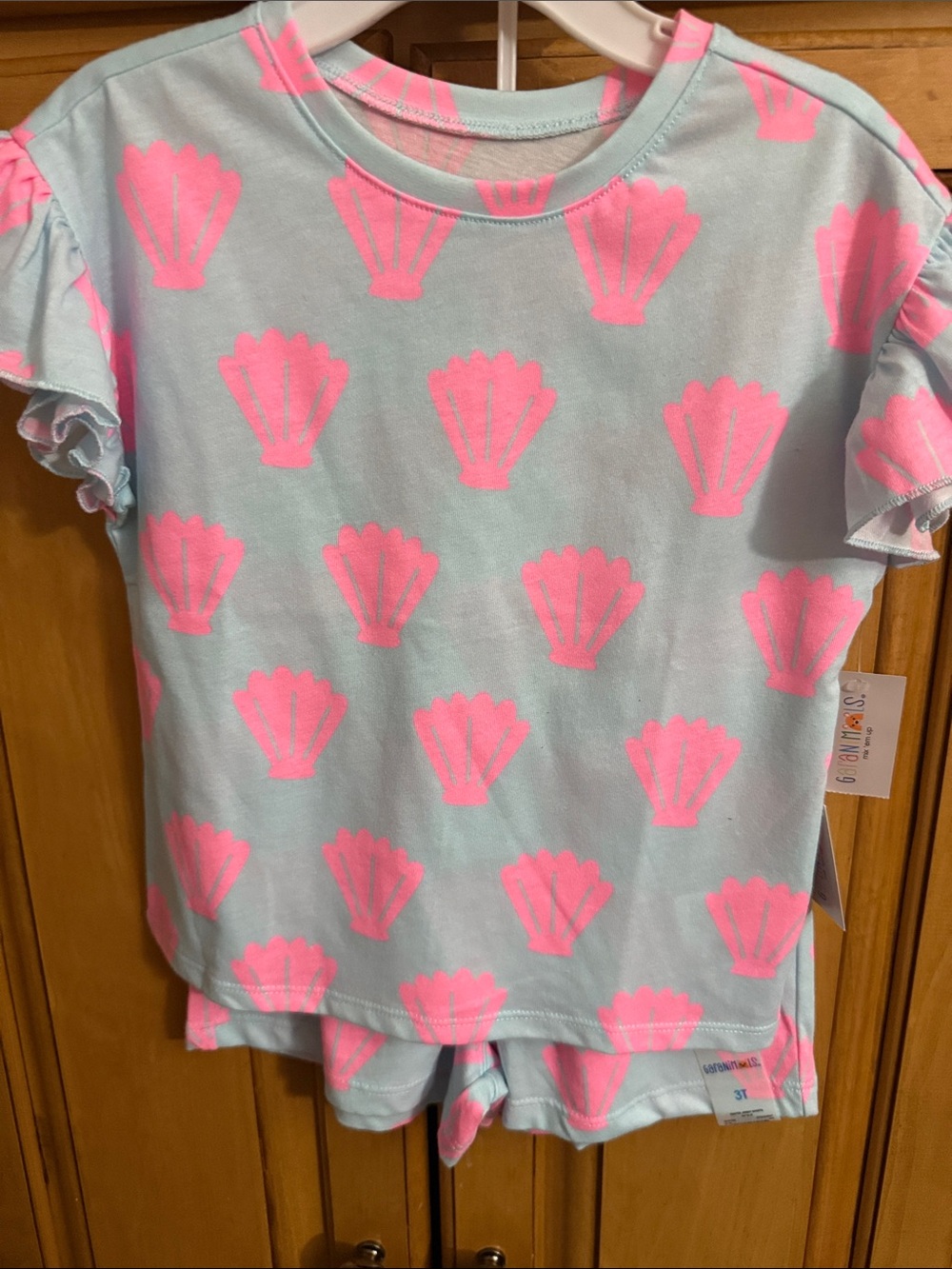 3T blue & pink shell matching set BNWT